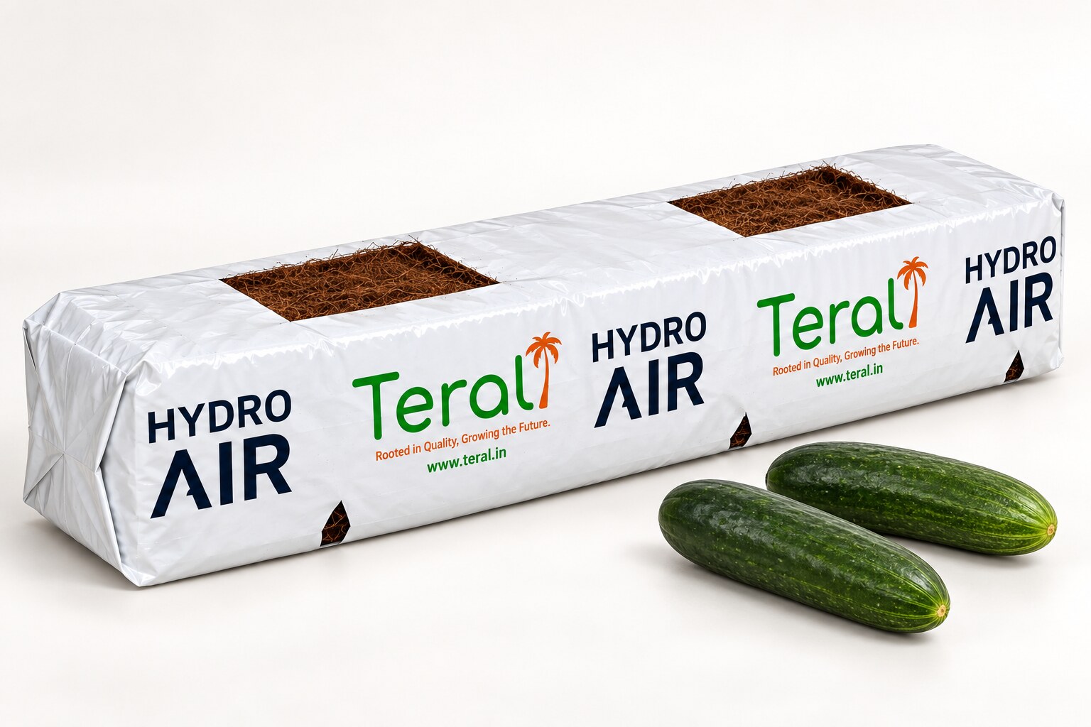 Cucumber Teral bag with illustrative openings